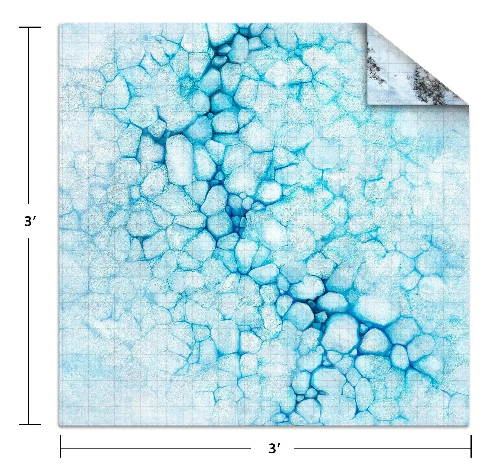 3x3 Game Mat - Ice Floe / Frozen Tundra