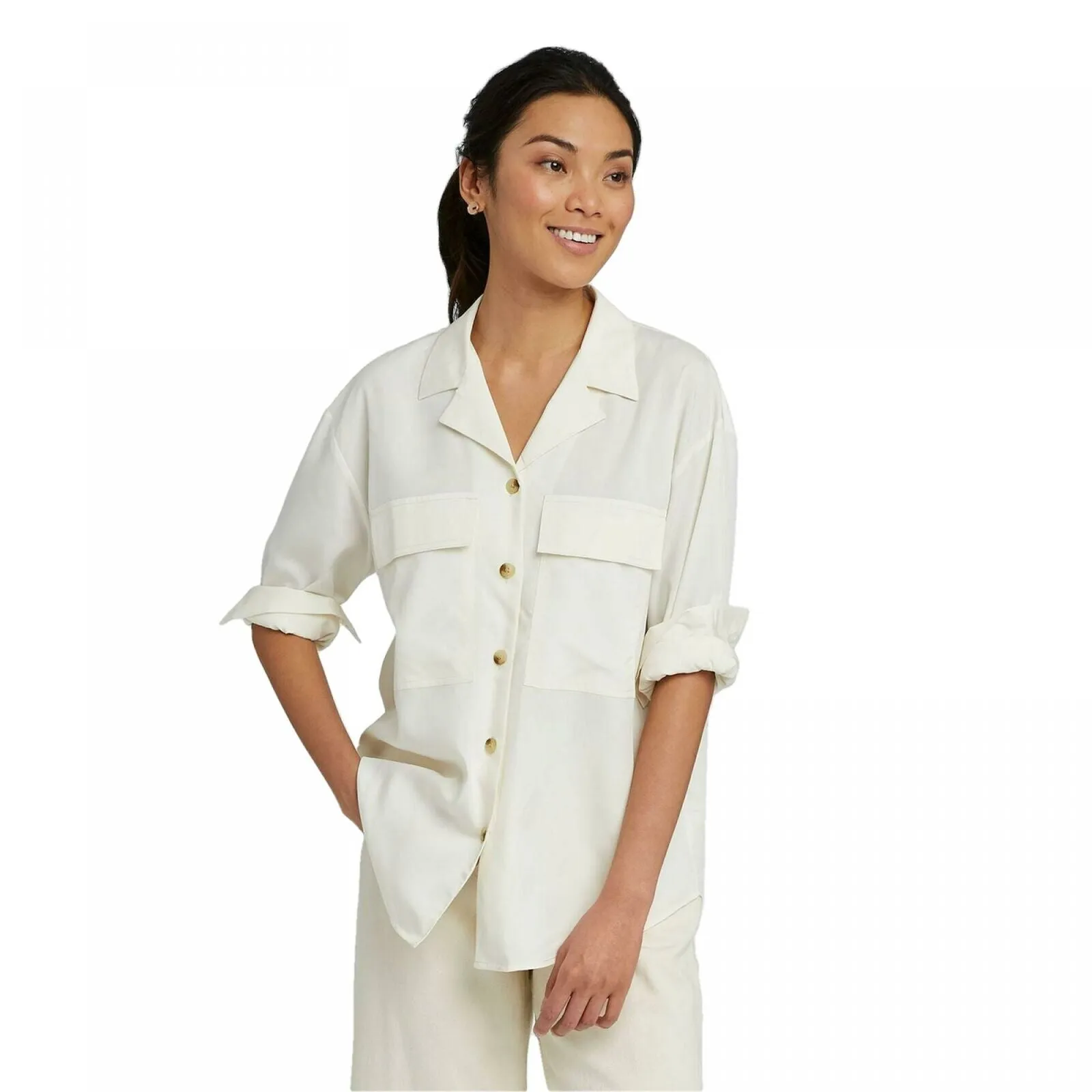 A New Day Women's Long Sleeve Button-Down Utility Top