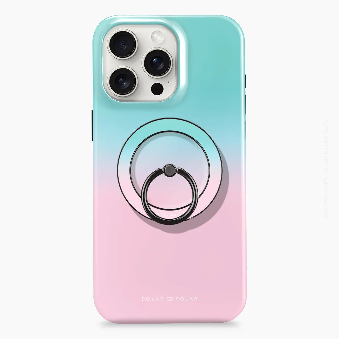 Blue Pink Pastel - Black MagSafe Phone Grip and Ring Holder Stand