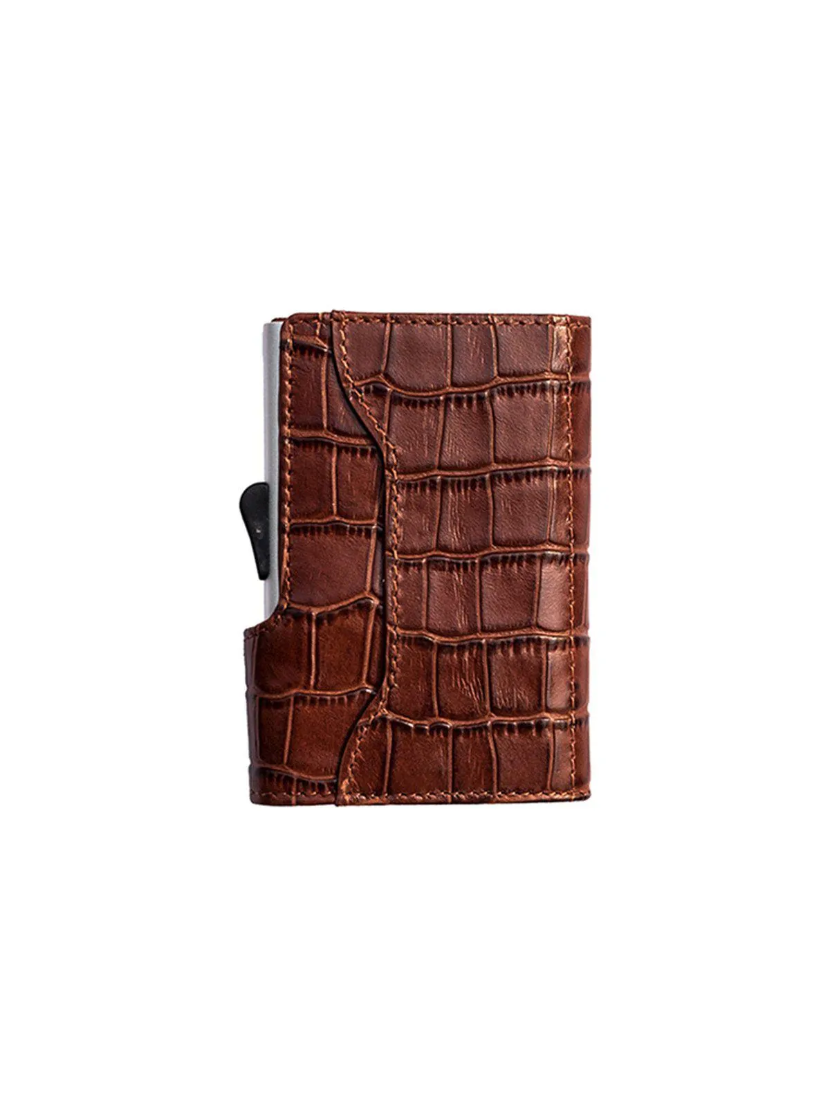 C-Secure Croco Leather RFID Wallet Brown
