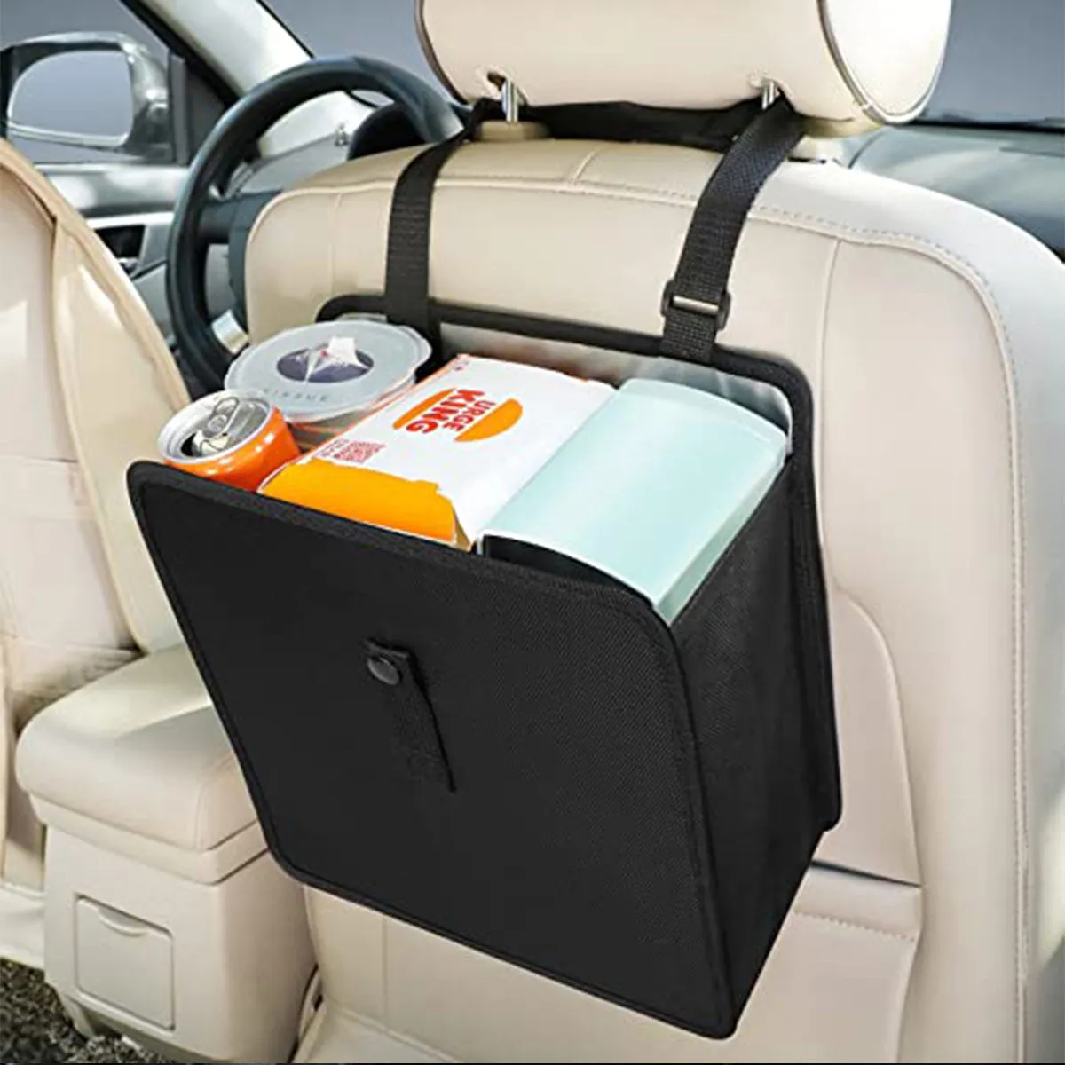 Car Trash Can, Custom Fit For Your Cars, Waterproof Foldable Auto Garbage Bag, Leak-Proof Car Organizer and Storage Bag, Car Garbage Can Hanging