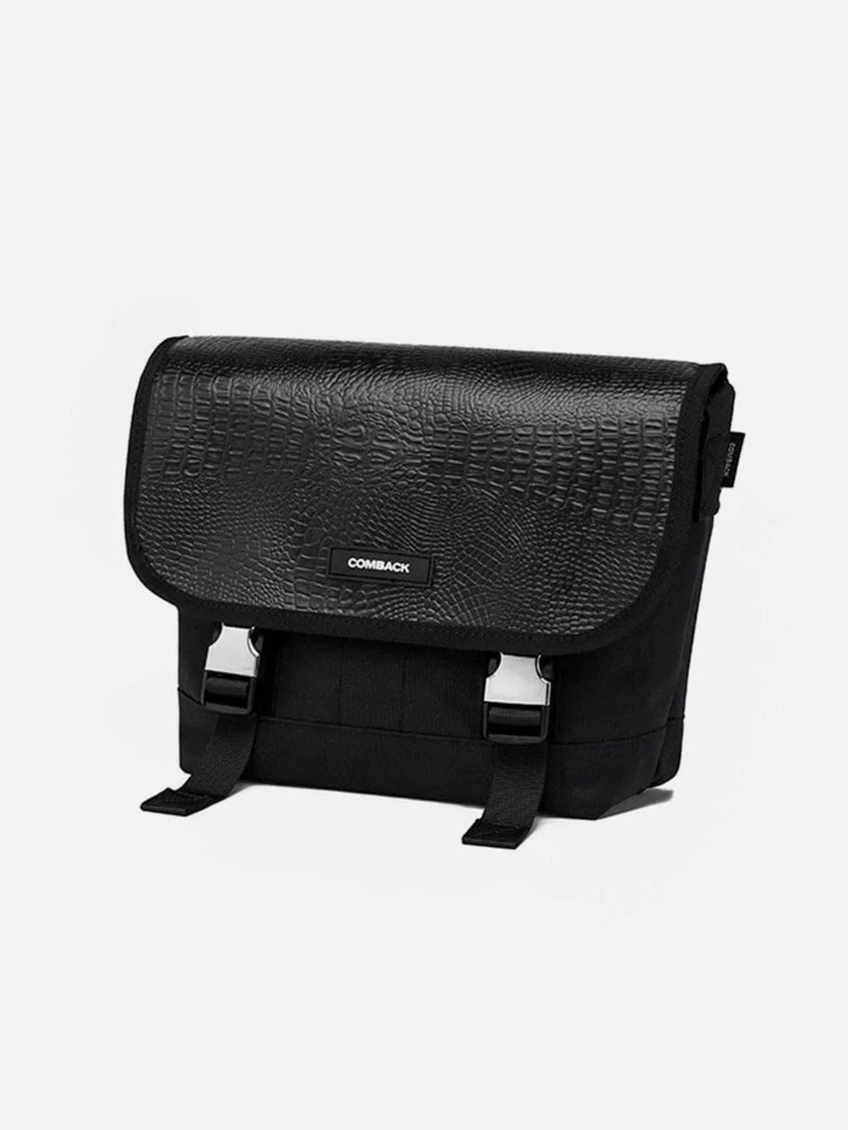 Combat Patchwork PU Buckle Messenger Bag