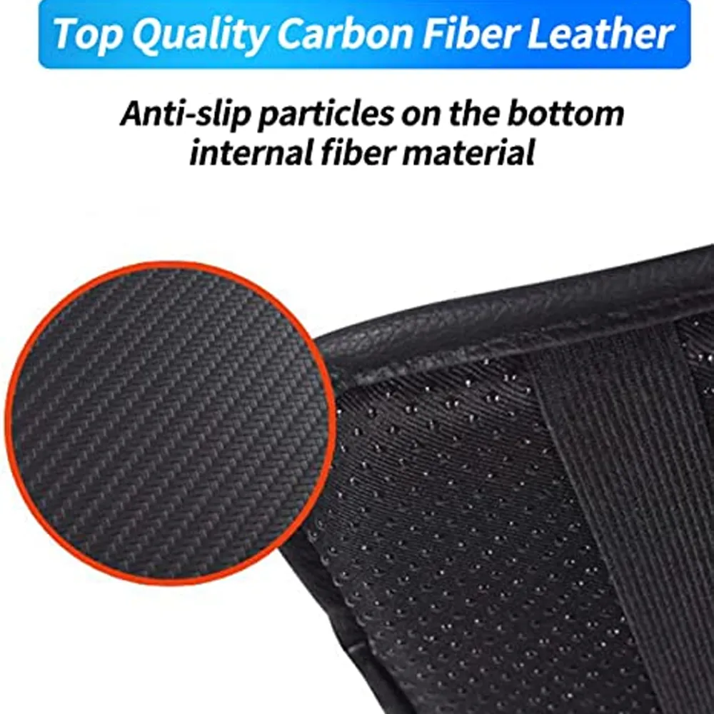 Custom Text For Center Console Pad, Compatible with All Cars, Carbon Fiber PU Leather Auto Armrest Cover Protector, Waterproof Car Armrest Seat Box Cover WQ13991