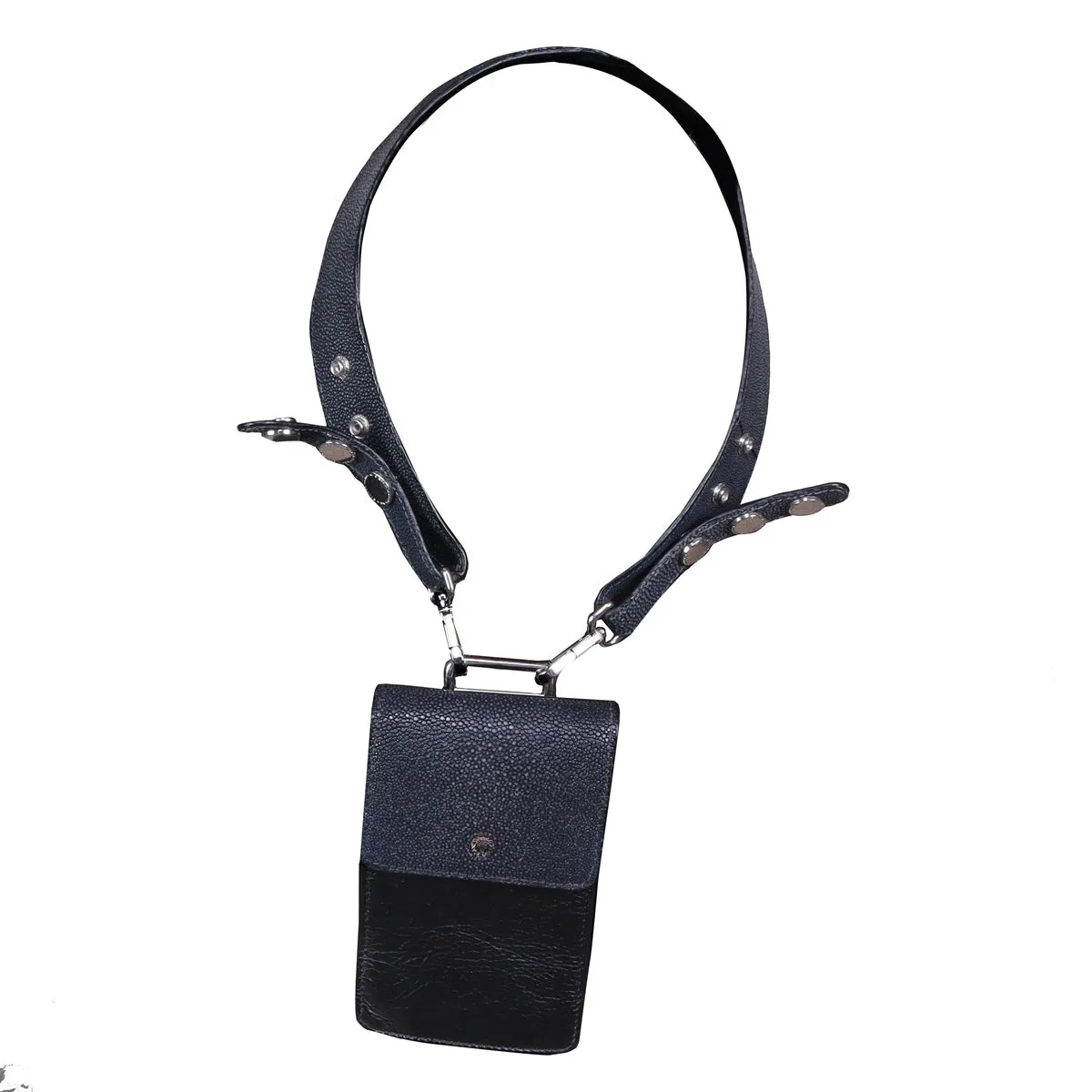 Double Shoulder Harness Side Bag in Stingray Leather