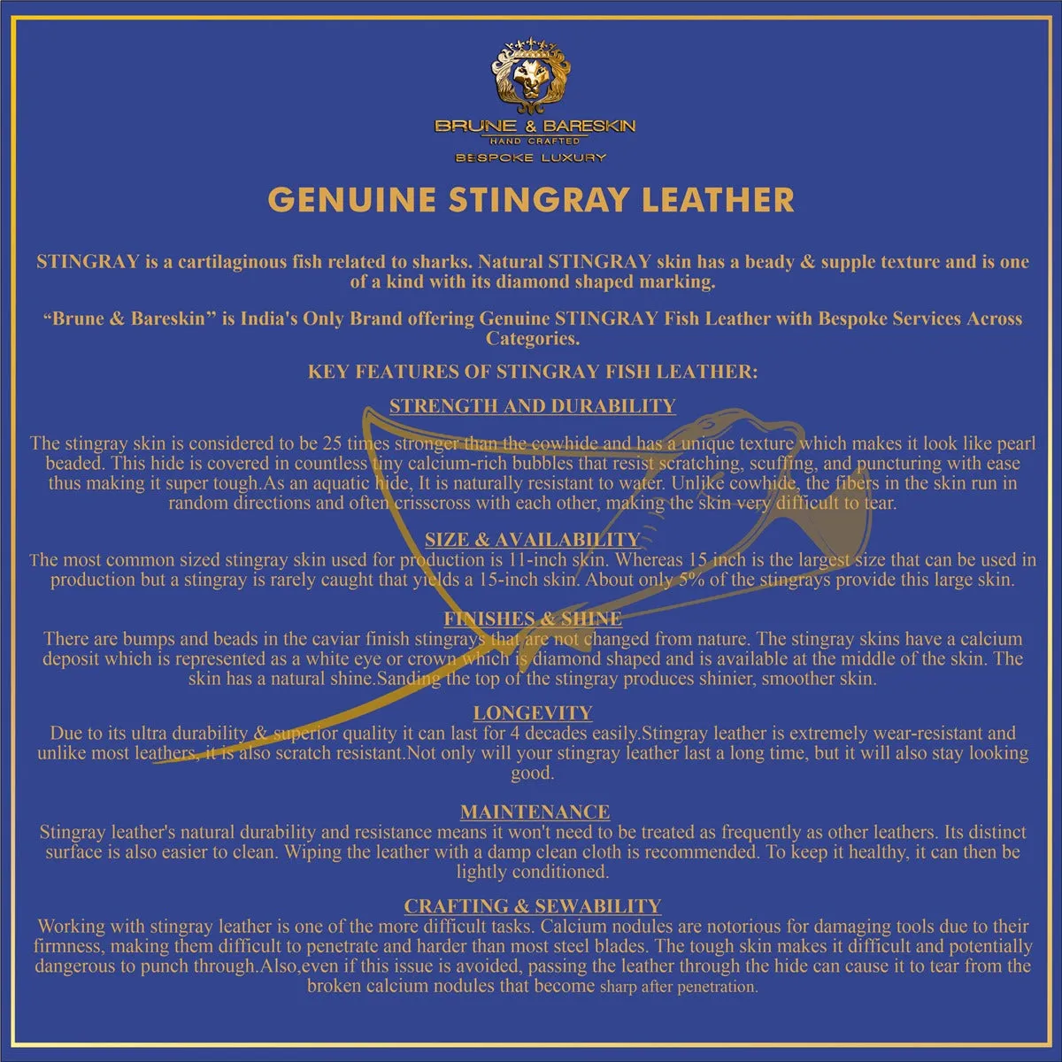 Double Shoulder Harness Side Bag in Stingray Leather