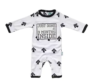 Just Done 9 Months Inside® Arrows New Born Baby Grow- Baby Shower Gift - Coming Home Outfit  by Lazy Baby®