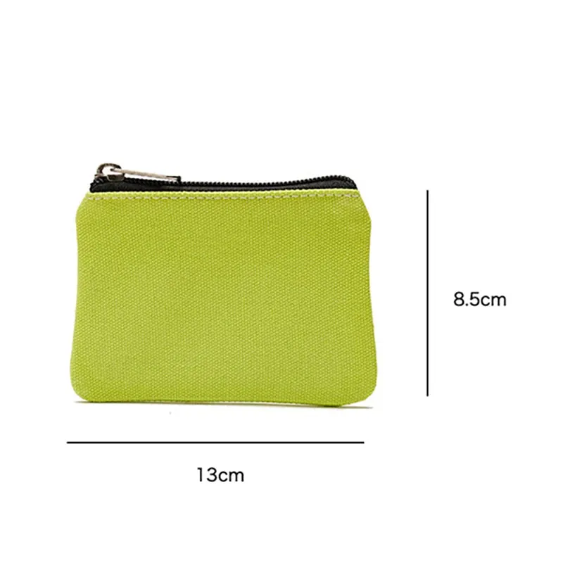 New DIY Canvas Coin Purse Simple Fabric Small Coin Pouch Change Purse Portable Cotton Card Holder Storage Bag Mini Wallet