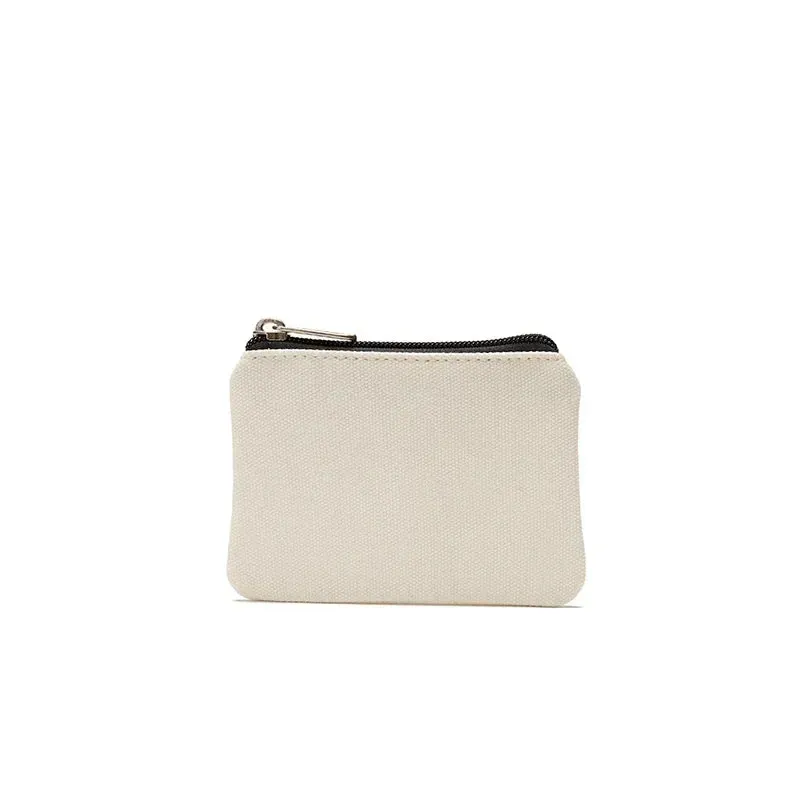 New DIY Canvas Coin Purse Simple Fabric Small Coin Pouch Change Purse Portable Cotton Card Holder Storage Bag Mini Wallet