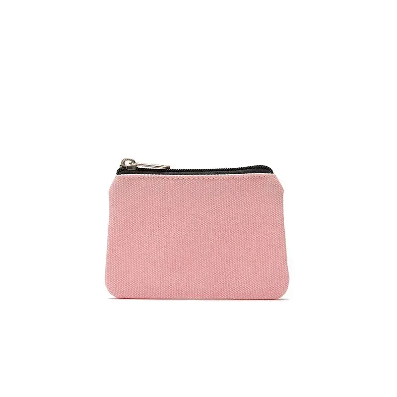New DIY Canvas Coin Purse Simple Fabric Small Coin Pouch Change Purse Portable Cotton Card Holder Storage Bag Mini Wallet