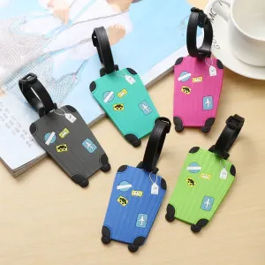 New Fashion Silicon Luggage Tags Travel Accessories for Bags Portable Luggage Tag Cartoon Style for Girls Boys Card Tag Cover