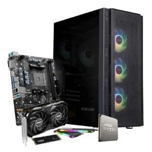 PCBuilder BARRICADE Gaming Desktop PC - AMD Ryzen 5 5600X 1TB SSD 16GB RAM GeForce RTX 4060 Win 11 Home