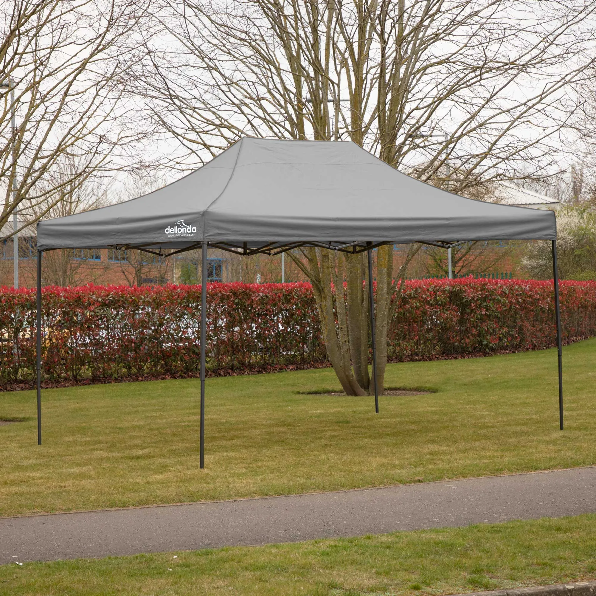 Premium 3 x 4.5m Pop-Up Gazebo, Water Resistant, Carry Bag, Stakes & Weight Bags - Grey - DG137