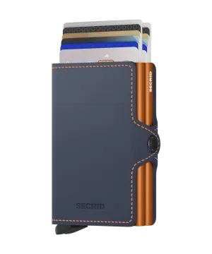 Twinwallet Matte Nightblue/Orange RFID Secure